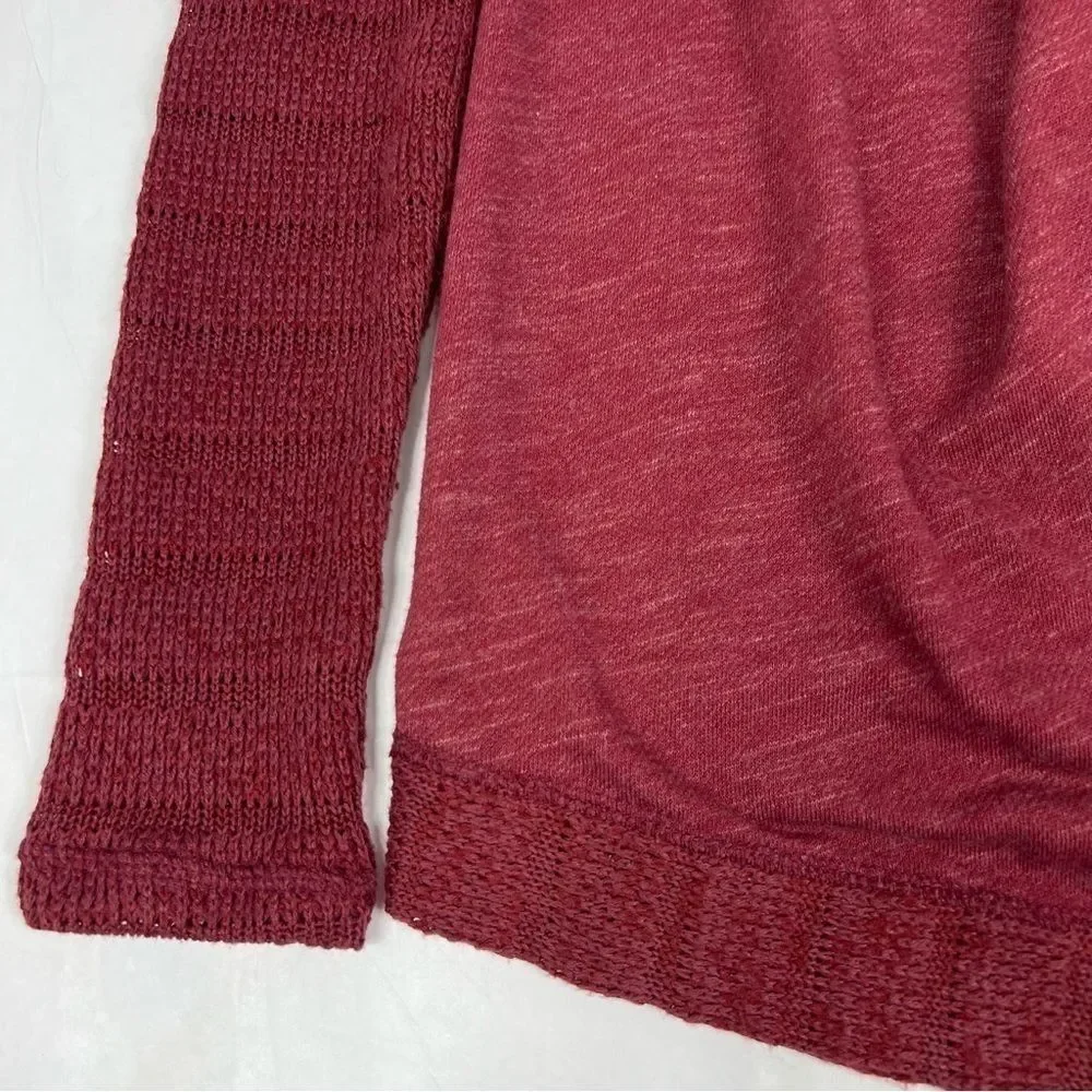 Lucky Brand Waterfall Wrap Burgundy Knit Cardigan Sweater Women’s Small - Picture 9 of 12